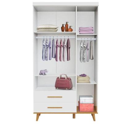 Guarda Roupa Infantil Ludmila Branco Bétula - Carolina
