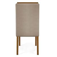 Cadeira Para Mesa De Jantar Yasmin Kit 2 Peças Freijó Veludo Kraft - Dj Móveis - 4
