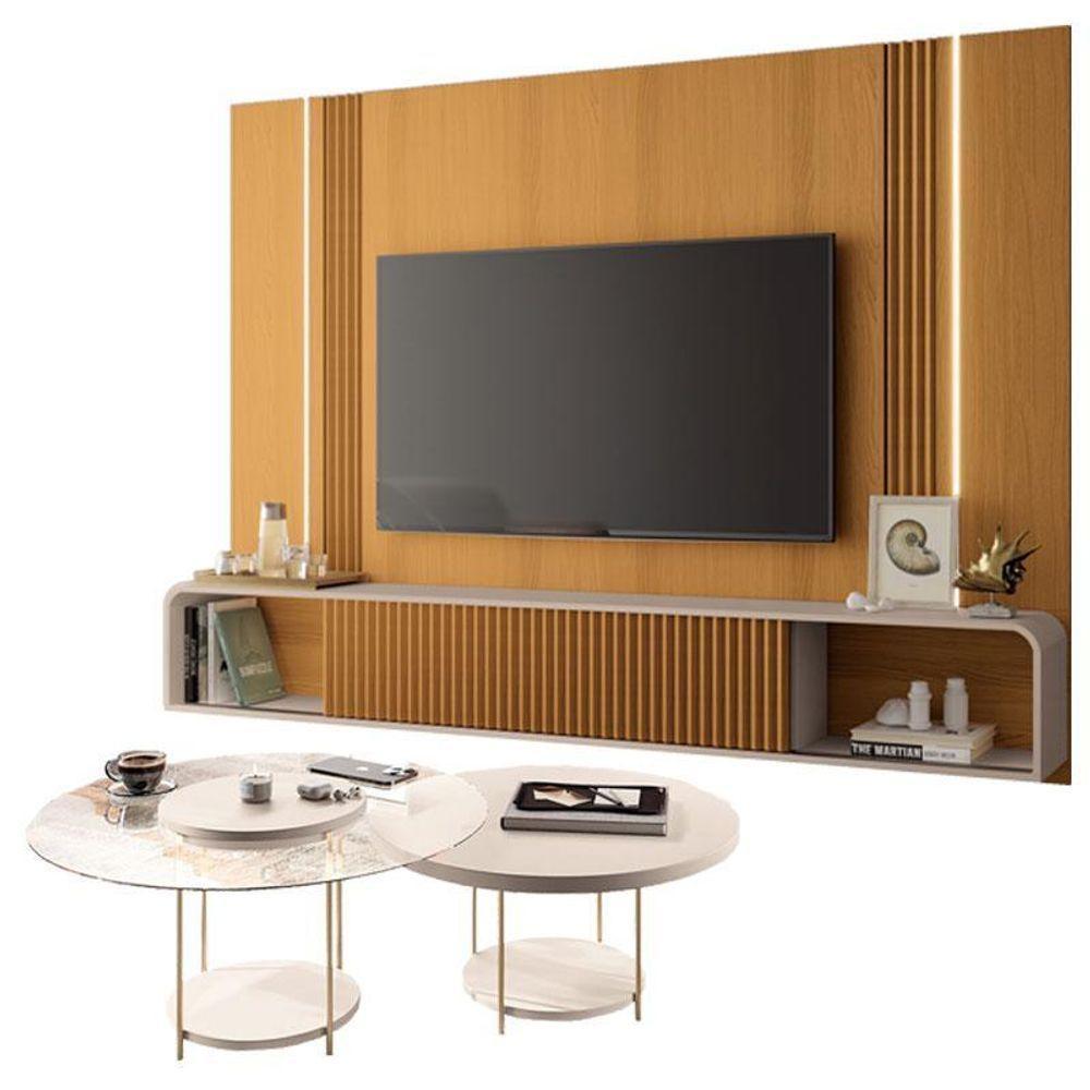 Home Suspenso Empire Cinamomo Off White E Kit Mesa De Centro Sky Off White- Hb Móveis - 1