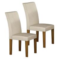 Cadeira Para Mesa De Jantar Napoli Mdf Kit 2 Peças Freijó Joli Palha – Leifer Móveis - 1