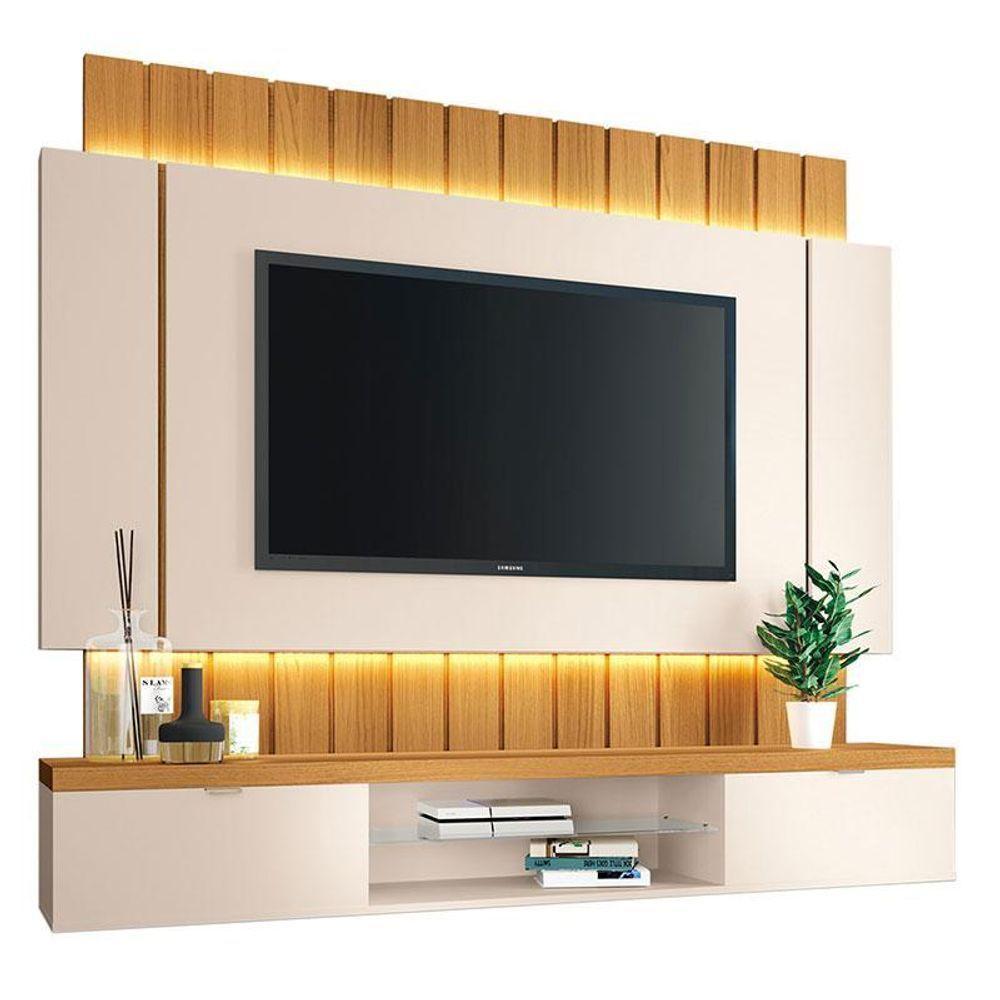 Painel Para Tv Home Suspenso Illusion 1.8 Off White Cinamomo - Hb Móveis - 1