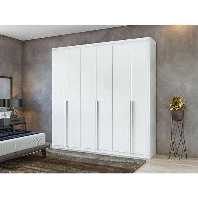 Guarda Roupa Casal Ambiente Alonzo 6 Portas Branco Brilho - Lopas