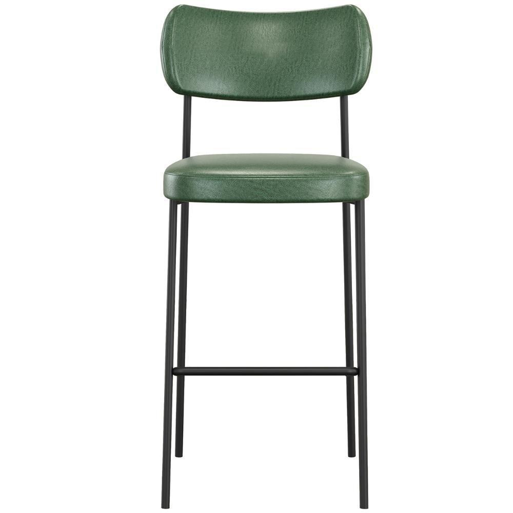 Banqueta Alta Bar Estofada Kit 2 Milli Sintético Verde A14 - Mpozenato - 4