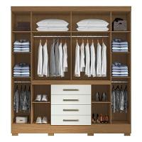 Guarda Roupa Casal Nápole 2045149 E Armário Multiuso 2000191 E Cômoda Milão Atacama Off White - Aramóveis - 3