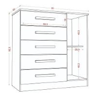 Guarda Roupa Casal Nápole 2045149 E Armário Multiuso 2000191 E Cômoda Milão Atacama Off White - Aramóveis - 10