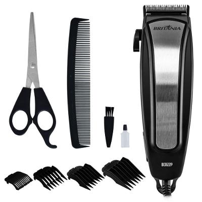 Cortador de Cabelos Britânia BCR22P Lâmina Aço Inoxidável com Kit de Acessórios Preto 220V