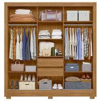 Guarda Roupa Casal Ambiente Bahamas 3 Portas Freijó Cinza Com Espelho - Moval - 3