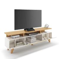 Rack Bancada Essenza E Painel Link 2.0 Com Mesa De Centro Cadenza Off White Cinamomo – Hb Móveis