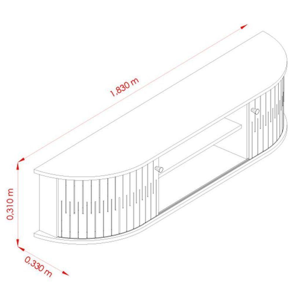 Rack Bancada Suspensa Algarve Cinamomo Off White – Madetec - 4