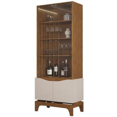 Cristaleira Para Sala De Jantar 4 Portas 74cm Alice D04 Freijó/off White - Mpozenato
