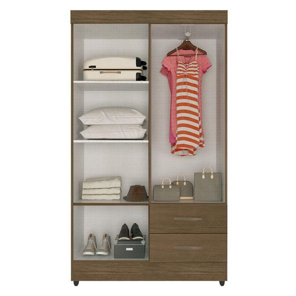 Guarda Roupa Solteiro Lite 4 Portas Carvalho Oak - Móveis Leão - 4