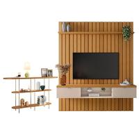 Painel Ripado You Illusion 1.8 Com Aparador Infinity Cinamomo Off White - Hb Móveis - 1