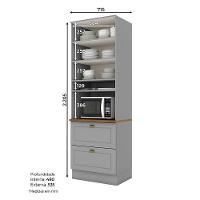 Torre Quente 1 Forno Americana Cinza Com Tampo Nature – Henn - 3