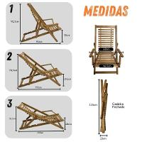 Espreguiçadeira De Madeira E Fios De Aço Maju Madeiral - 2