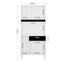 Cozinha Ambiente Kit Cassia 6 Portas Branco Preto - Poquema - 3