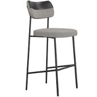 Banqueta Alta Bar Estofada Kit 4 Milli Linho Cinza/preto A14 - Mpozenato - 5