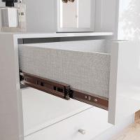 Armário Multiuso Doha Ambiente Com Espelho 2 Portas 3 Gavetas Branco Fosco - Henn - 6