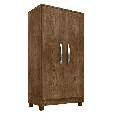 Kit Guarda Roupa Casal Módena 6 Portas 2 Gavetas Malbec com Armário Multiuso Recife