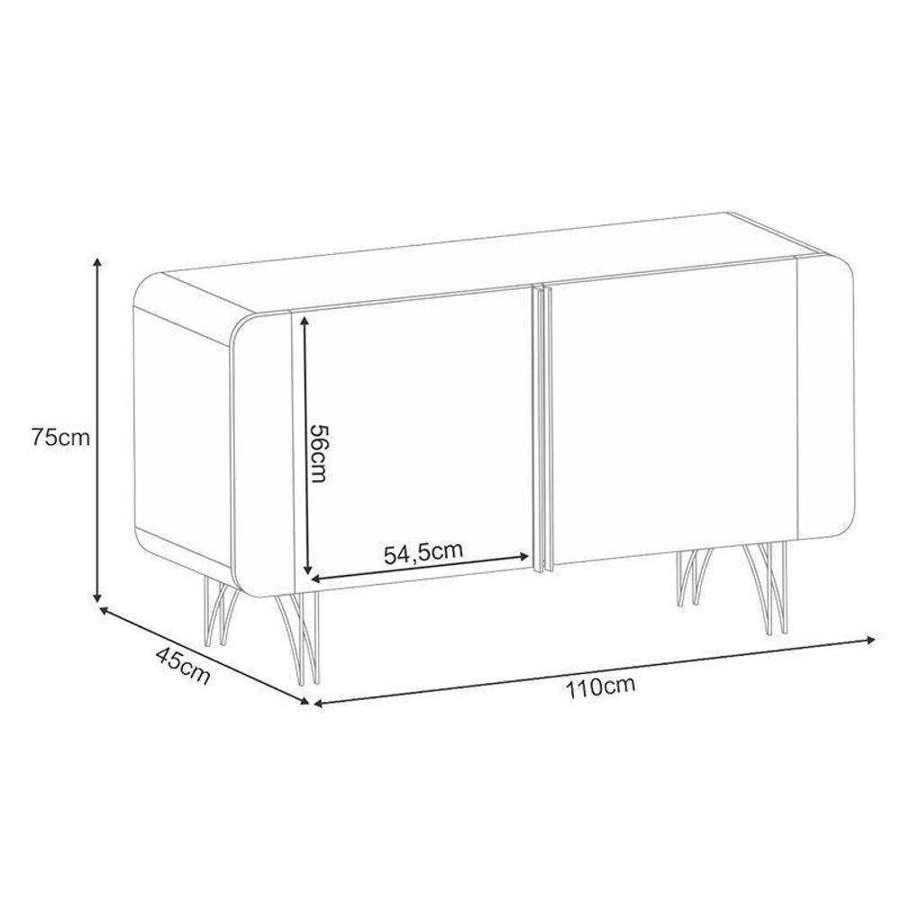 Buffet Benvenuto E Cristaleira évora Off White – Hb Móveis - 4