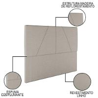 Cama Casal Com Cabeceira 145cm Pés Metálicos Elisa S05 Linho Bege - Mpozenato - 6