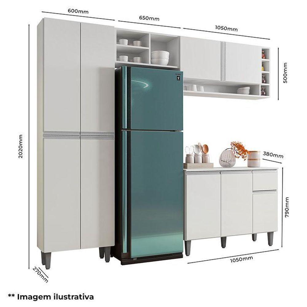 Cozinha Vanessa Amêndoa Branco - Ajl - 2