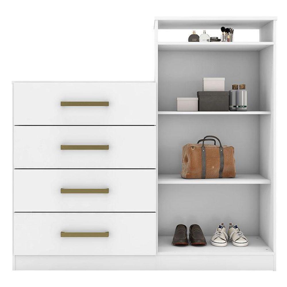 Cômoda Sapateira áurea Branco Brilho – Demóbile - 4