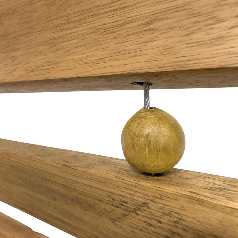 Espreguiçadeira De Madeira E Fios De Aço Maju - Sem Braços Madeiral - 6