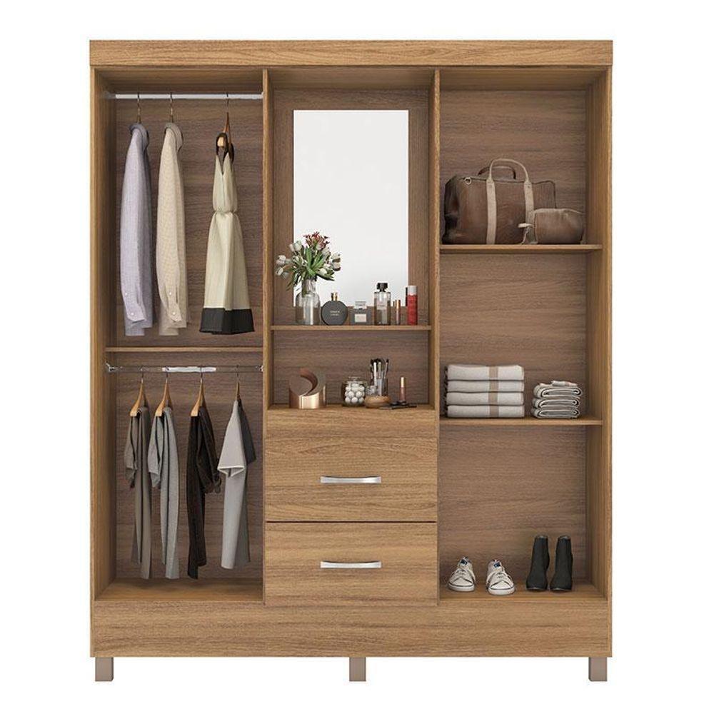Cômoda Montevidéu E Guarda Roupa Casal Lord Amêndola Touch - Demóbile - 5