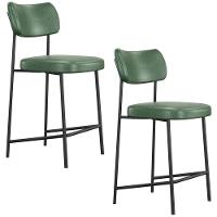 Banqueta Cozinha Média Kit 2 Milli Sintético Verde A14 - Mpozenato - 1