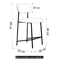 Banqueta Cozinha Média Kit 2 Milli Sintético Verde A14 - Mpozenato