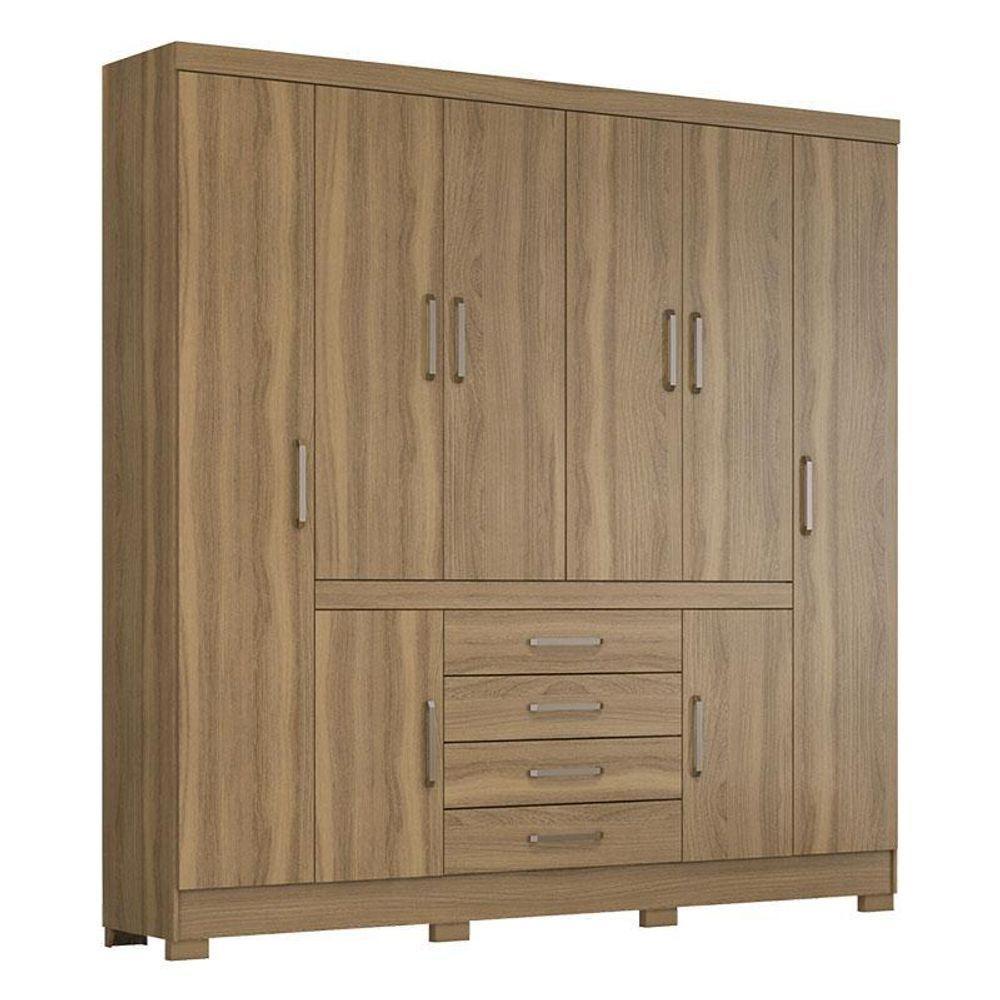 Cômoda Montevidéu E Guarda Roupa Casal New Realce Amêndola Touch - Demóbile - 4