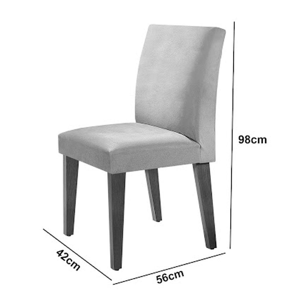 Sala De Jantar Mesa Olimpia 120 Mdf Vidro Canto Copo Com 4 Cadeiras Marrom/off White/imbuia Ripado - 10