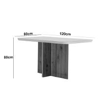 Sala De Jantar Mesa Olimpia 120 Mdf Vidro Canto Copo Com 4 Cadeiras Marrom/off White/imbuia Ripado - 6