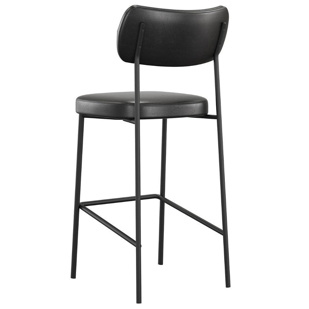 Banqueta Alta Bar Estofada Kit 8 Milli Sintético Preto A14 - Mpozenato - 6