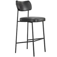 Banqueta Alta Bar Estofada Kit 8 Milli Sintético Preto A14 - Mpozenato - 5