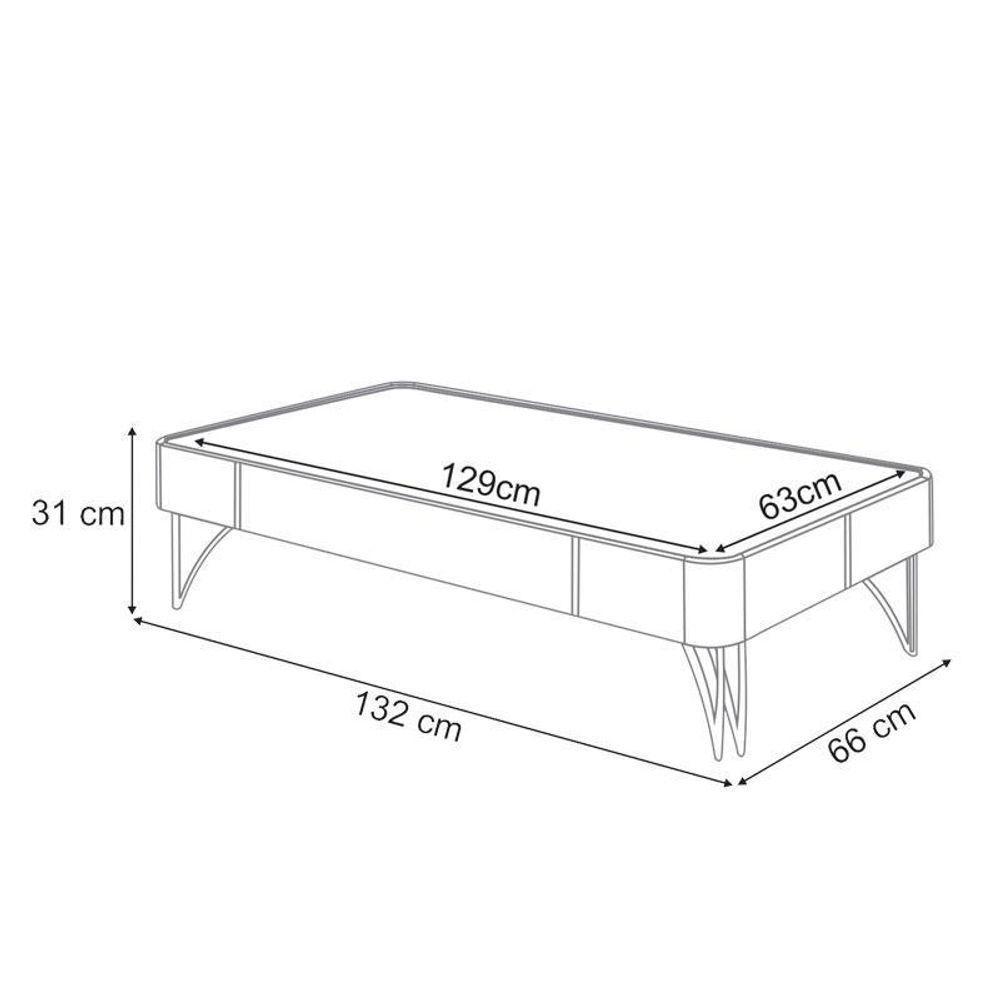 Home Suspenso Galax Com Mesa De Centro Cadenza Champanhe Off White - Hb Móveis - 3