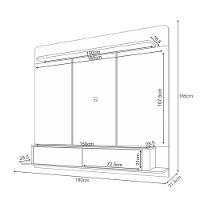 Home Suspenso Galax Com Mesa De Centro Cadenza Champanhe Off White - Hb Móveis - 5