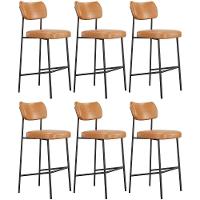 Banqueta Alta Bar Estofada Kit 6 Milli Sintético Caramelo A14 - Mpozenato - 1