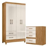 Guarda Roupa Solteiro Chile E Cômoda Vênus Freijó Off White – Moval - 1