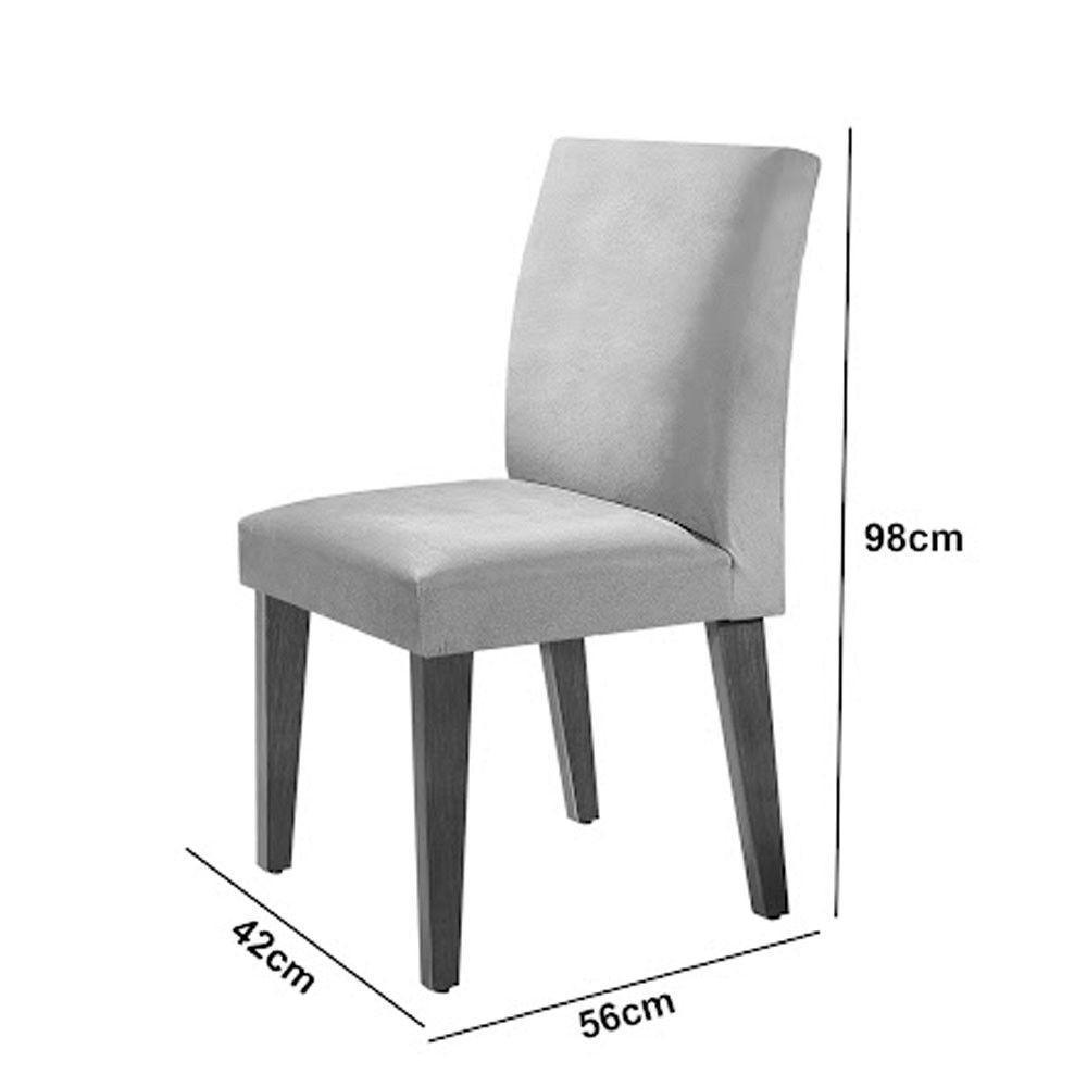 Sala De Jantar Mesa Olimpia 120 Mdf Canto Reto Com 4 Cadeiras Grecia Marrom/grafite/imbuia Ripado - 10