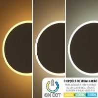 Arandela Moderno Led Taschibra Optic Circle 3 Em 1 Bivolt Preto