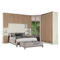 Quarto Modulado Casal Ambiente 5 Seletto 5 Peças Areia Jequitibá - Henn - 1