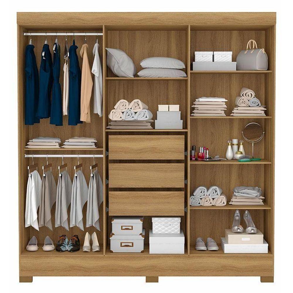 Cômoda Flora E Guarda Roupa Casal Prático Amêndola Touch - Demóbile - 5
