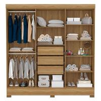 Cômoda Flora E Guarda Roupa Casal Prático Amêndola Touch - Demóbile - 5