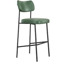 Banqueta Alta Bar Estofada Milli Sintético Verde A14 - Mpozenato - 1