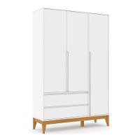 Berço Americano Unique E Guarda Roupa 3 Portas Nature Clean Branco Soft Eco Wood – Matic
