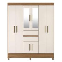 Guarda Roupa Casal Munique Amêndola Off White Com Espelho – Demóbile - 2
