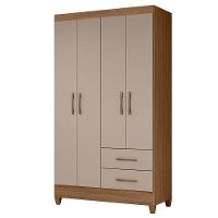 Guarda Roupa Solteiro Chile E Cômoda Vênus Com Pés Carvalho Fendi – Moval - 2