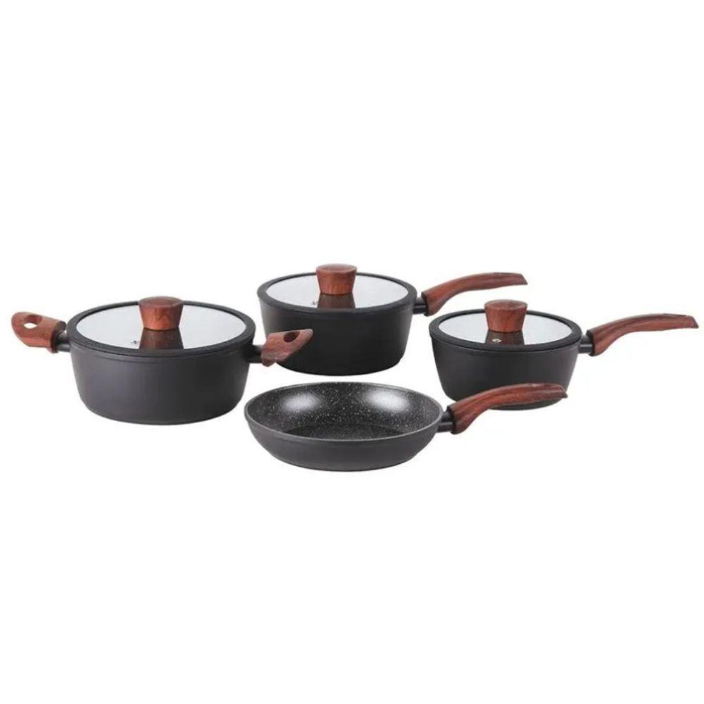 Jogo De Panelas Antiaderente Ceramic Life 4 Peças Sirius Com Indução Preto Brinox - 1