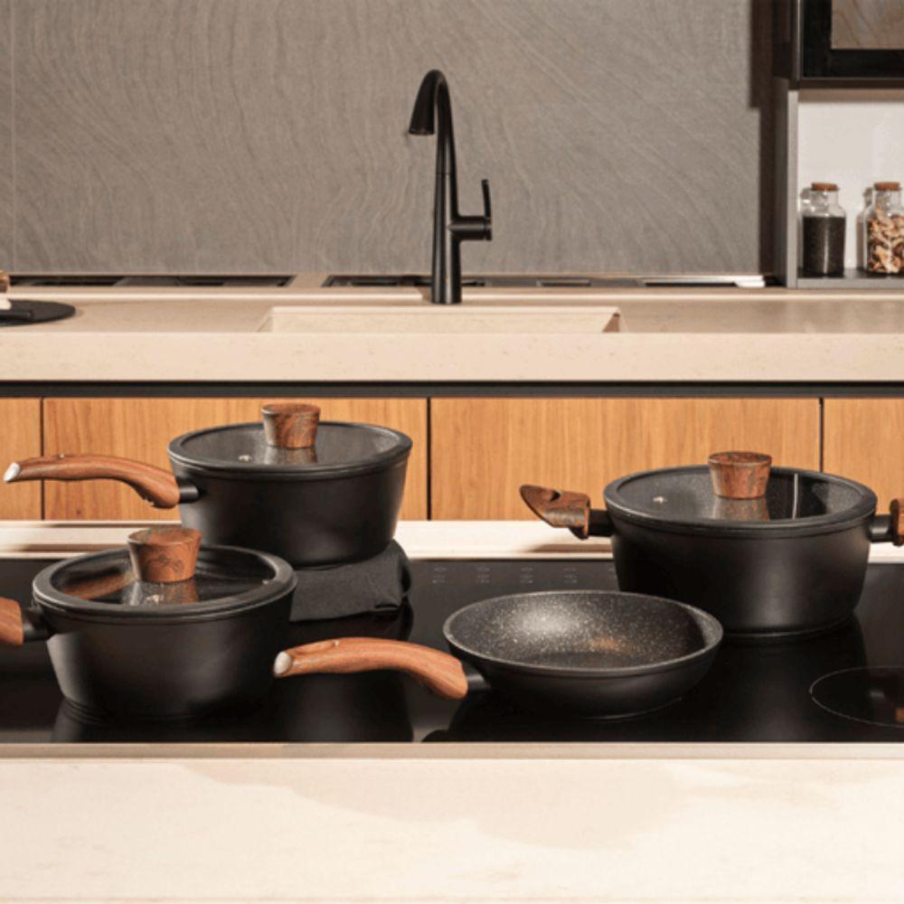 Jogo De Panelas Antiaderente Ceramic Life 4 Peças Sirius Com Indução Preto Brinox - 2